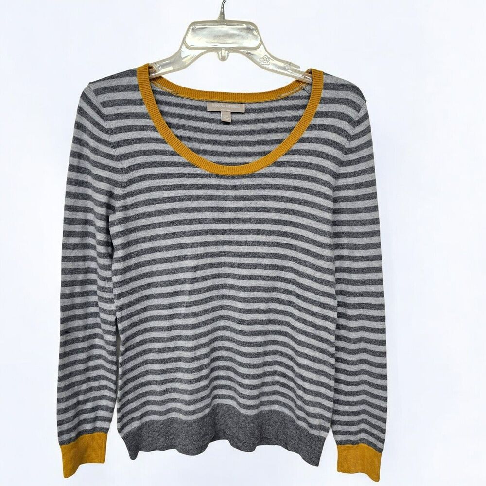 Banana Republic Womens Striped Sweater Size XS Tight Knit Teacher Preppy Light